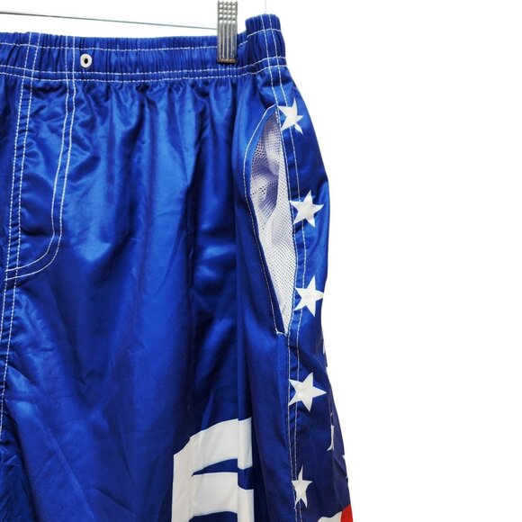 Patriotic Mens Swim Trunks Size 5XL USA Flag Design - Picture 4 of 6
